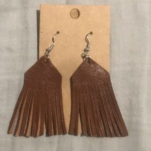 Real Leather fringe Earrings